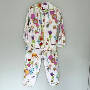 THE CAT’S PAJAMAS Women’s Graden and Bugs Cotton Poplin Pajama Set